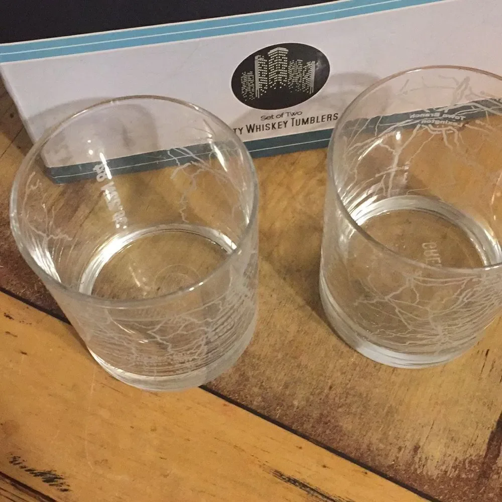 City Whiskey Tumbler Glasses